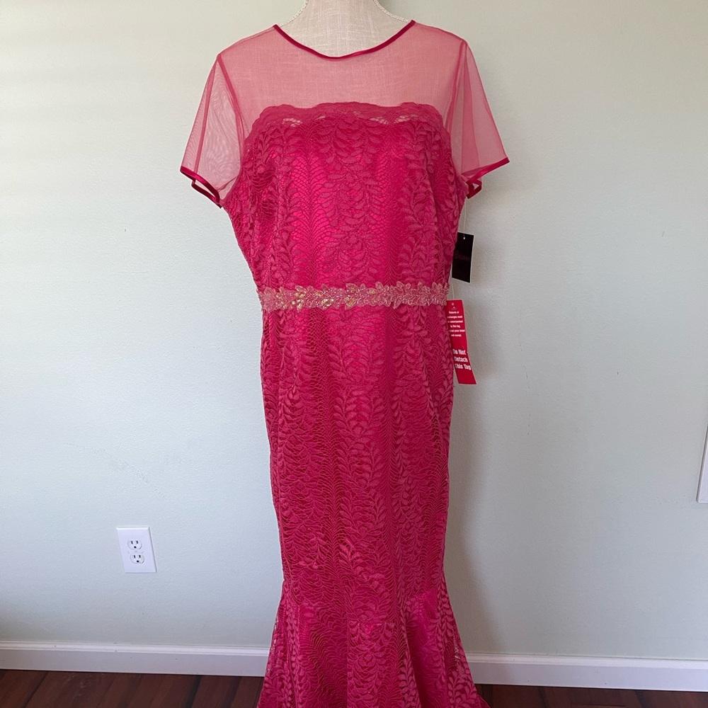 Brianna maxi, trumpet style lace evening gown. Size 14